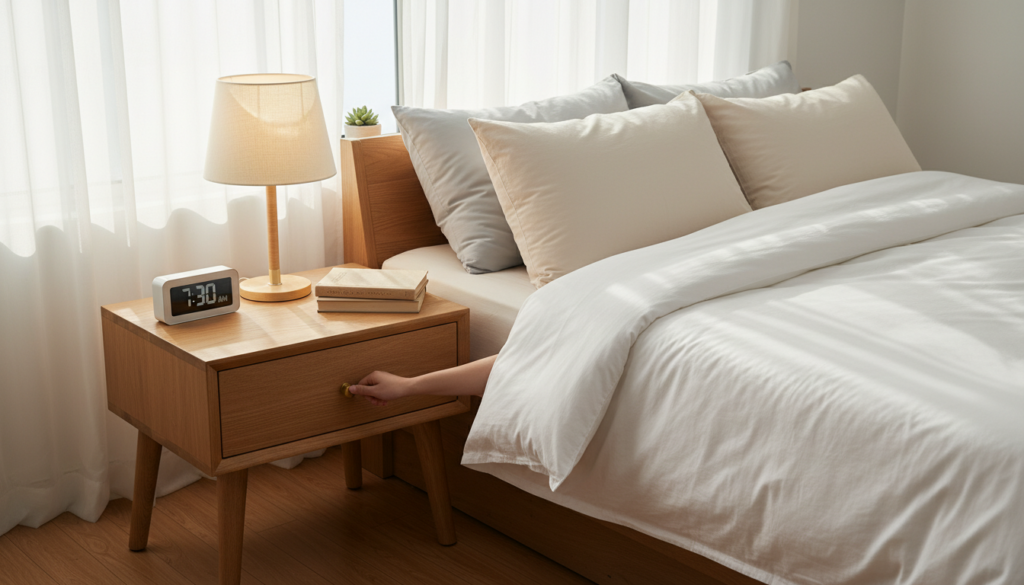 Can I reach nightstand drawer from bed?